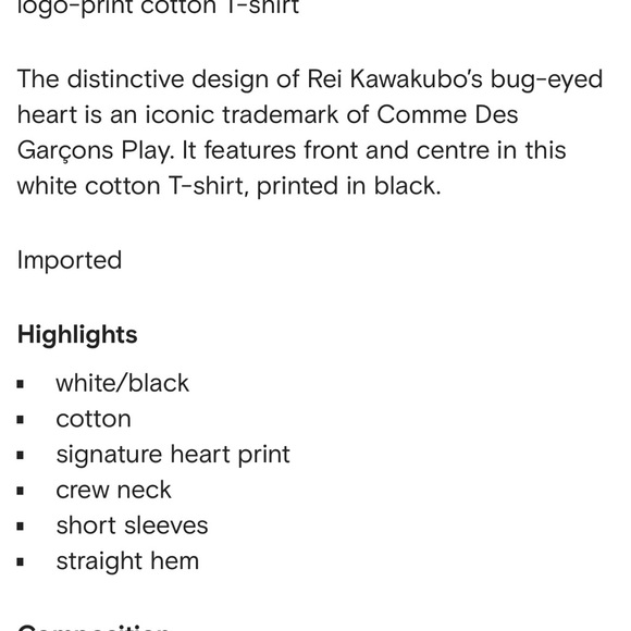 Comme des Garcons Play tshirt - Picture 4 of 7